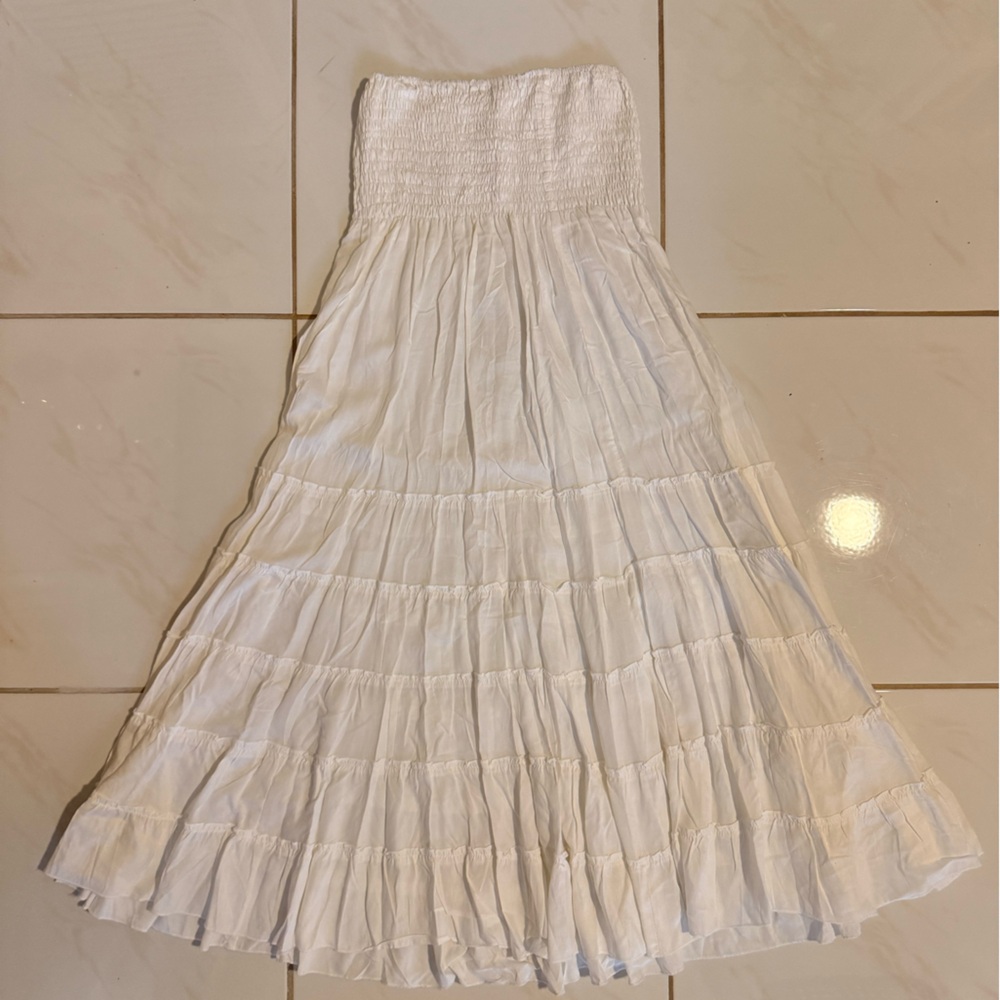 White Tiered Skirt